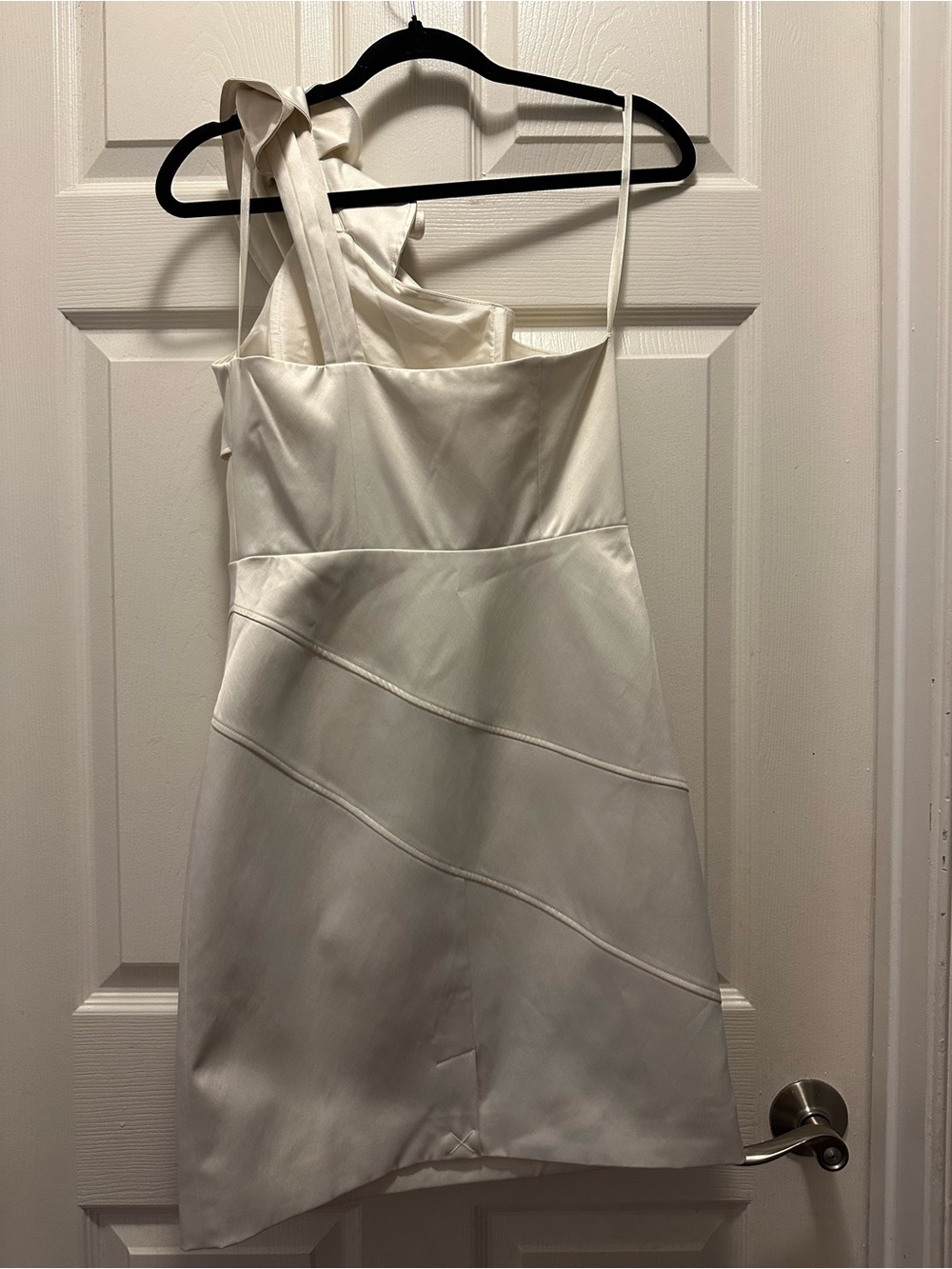 The Limited Cream One-Shoulder Sheath Dress with Shoulder Ruffle - Picture 3 of 12